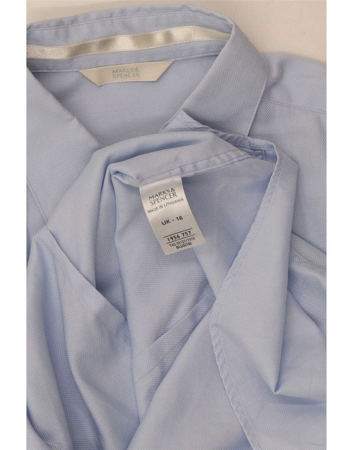 Marks & Spencer Camisa formal para mujer UK16 Grande Algodón azul