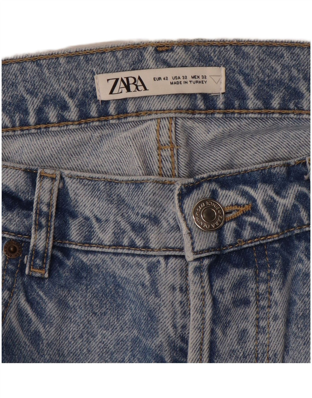 ZARA Vaqueros cónicos para hombre EU 42 Large W32 L26 Azul