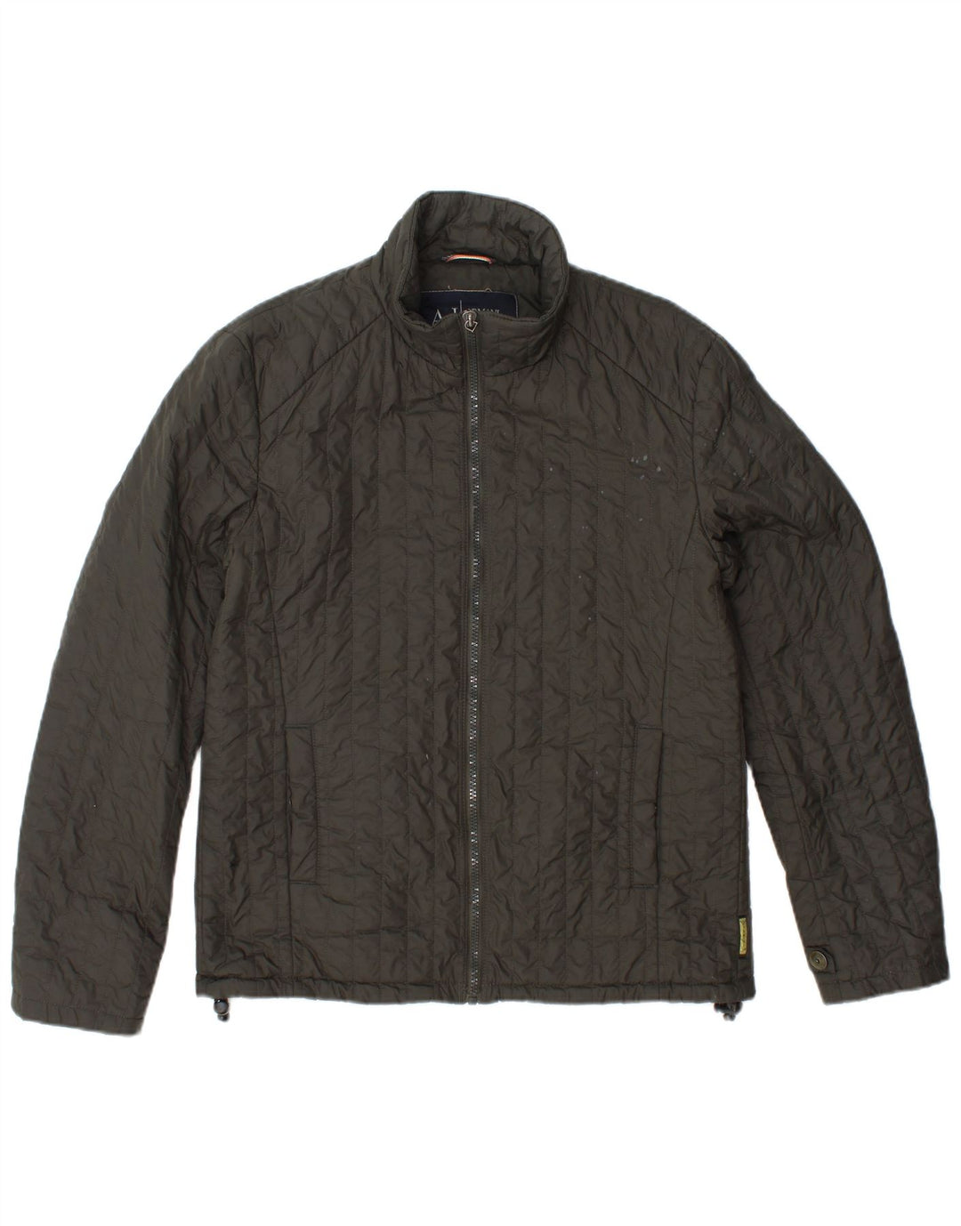 ARMANI JEANS Chaqueta acolchada para hombre UK 36 Small Caqui Poliamida