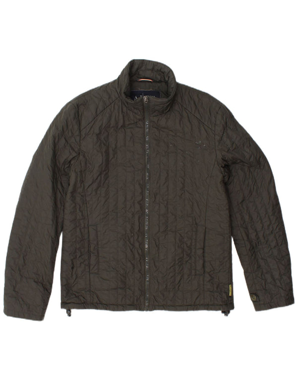 ARMANI JEANS Chaqueta acolchada para hombre UK 36 Small Caqui Poliamida