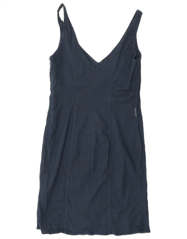 ARMANI JEANS Vestido tubo sin mangas para mujer IT 44 Lino azul marino mediano
