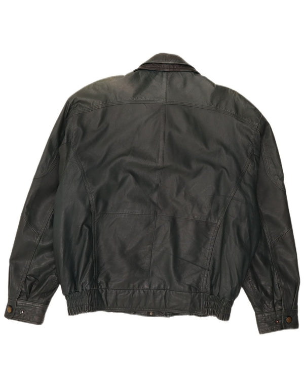Vintage hombres chaqueta de cuero Reino Unido 40 verde grande