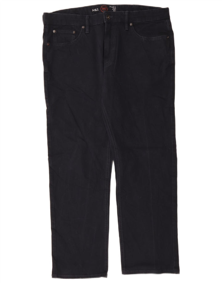 Marks & Spencer Jeans rectos para hombre W36 L29 Algodón azul marino