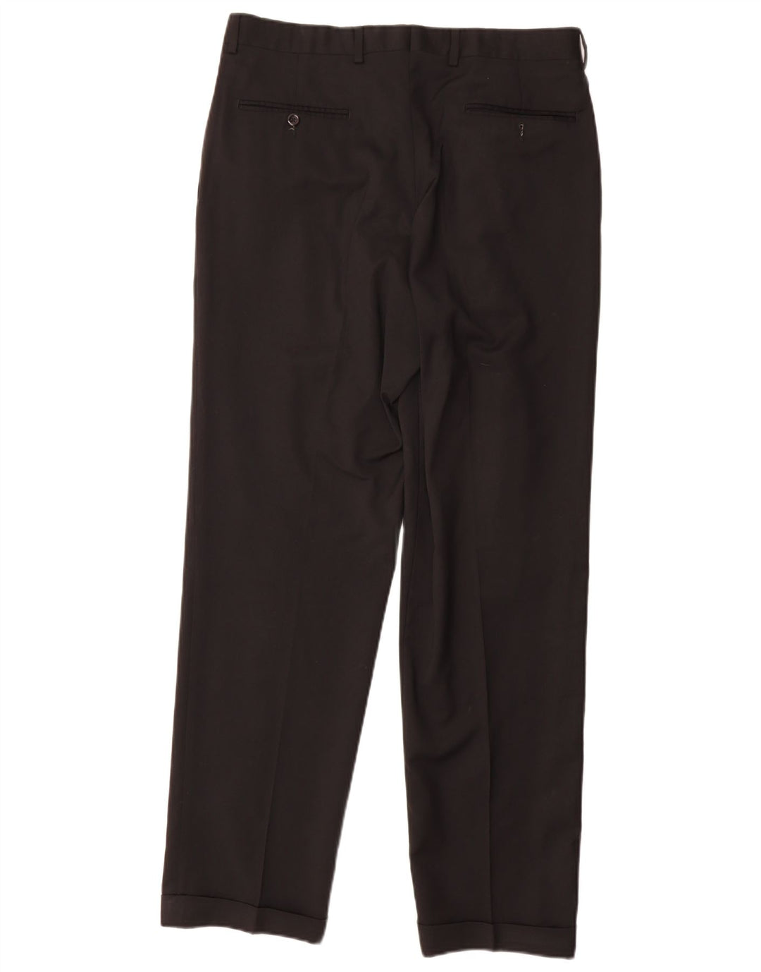 Marks & Spencer Pantalón de traje con pinzas para hombre W34 L31 Lana negra