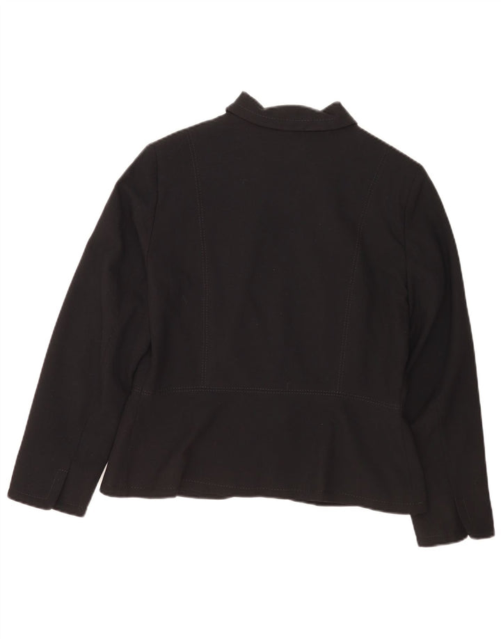 Marks & Spencer Chaqueta Blazer Petite con Cremallera Completa para Mujer UK 44 Mediano Negro
