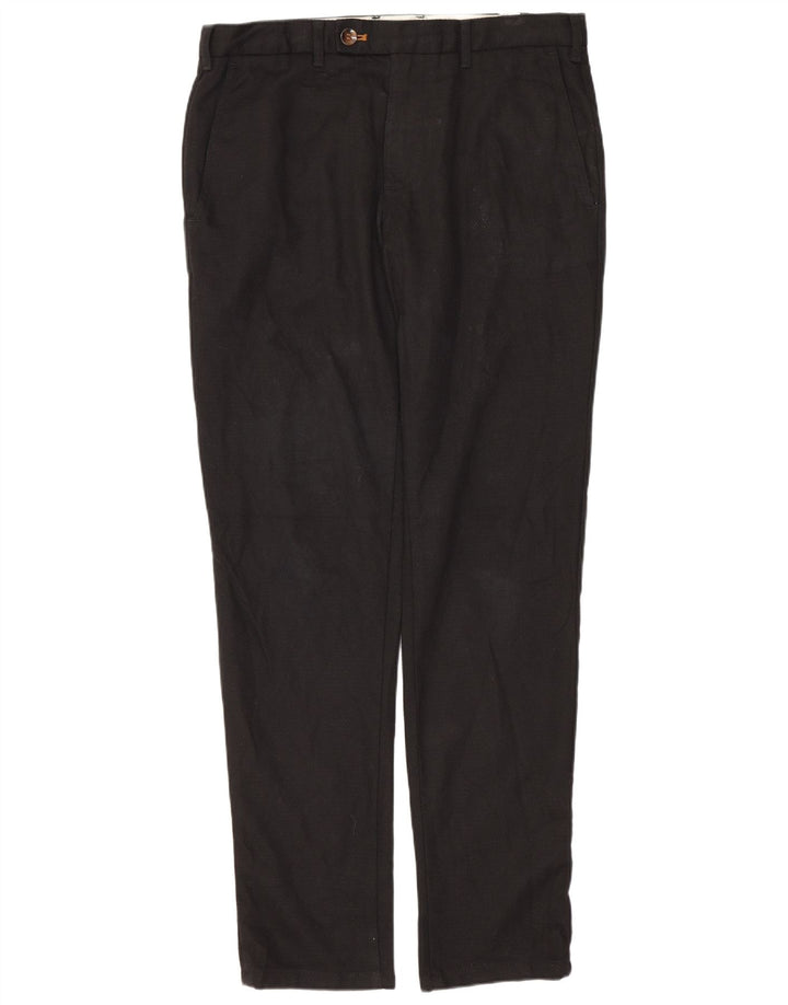 Zara Mens Slim Chino Pantalones EU 40 Medium W31 L30 Poliéster Negro