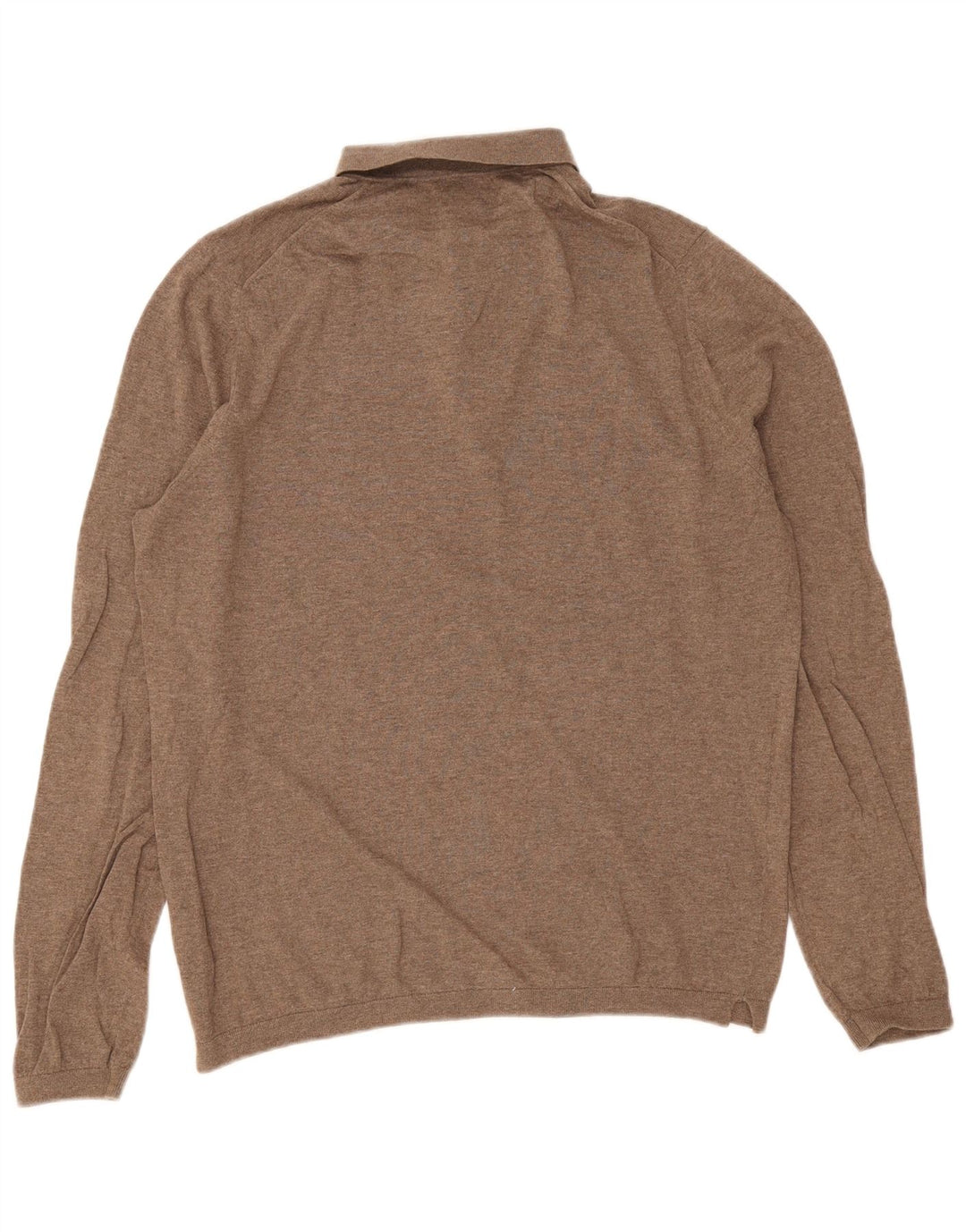 Massimo Dutti Jersey De Cuello Polo Hombre Large Marrón Algodón