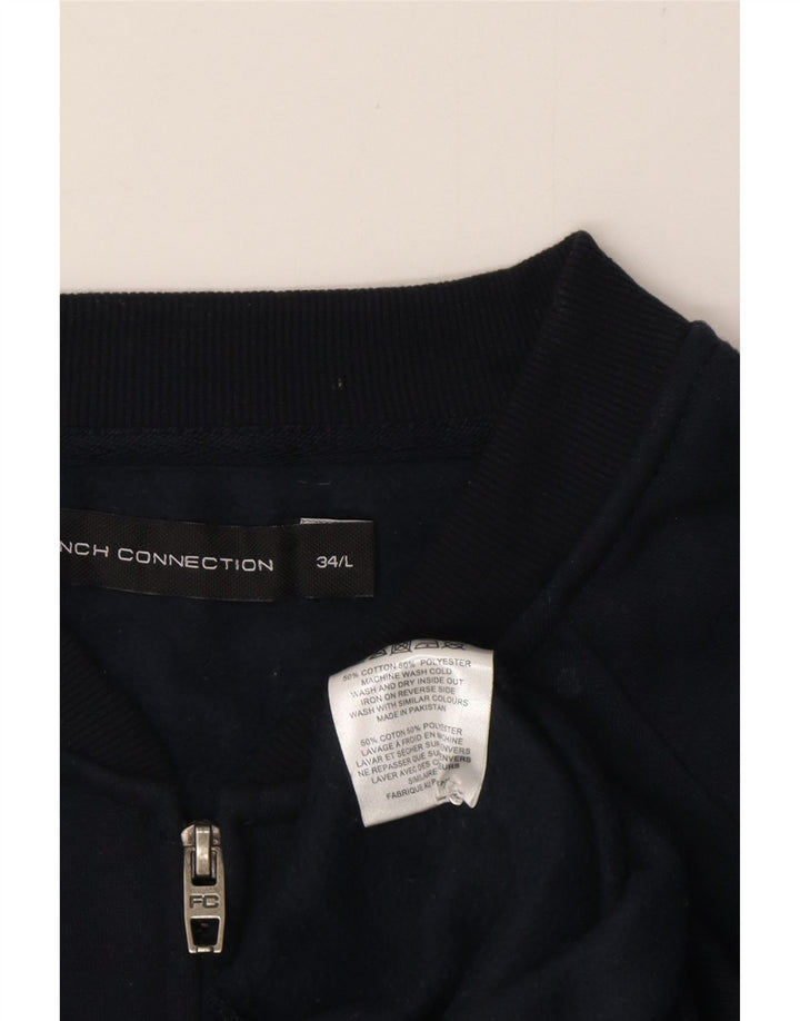 French Connection Chaqueta de chándal para hombre, talla grande, algodón azul marino