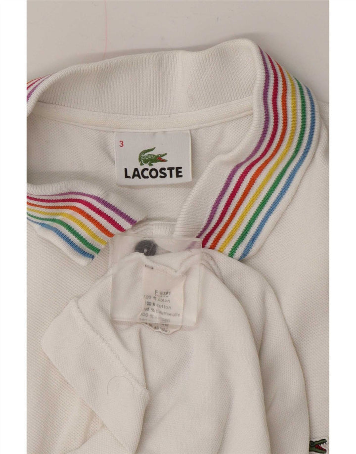 Lacoste Polo para hombre talla 3 pequeño algodón blanco