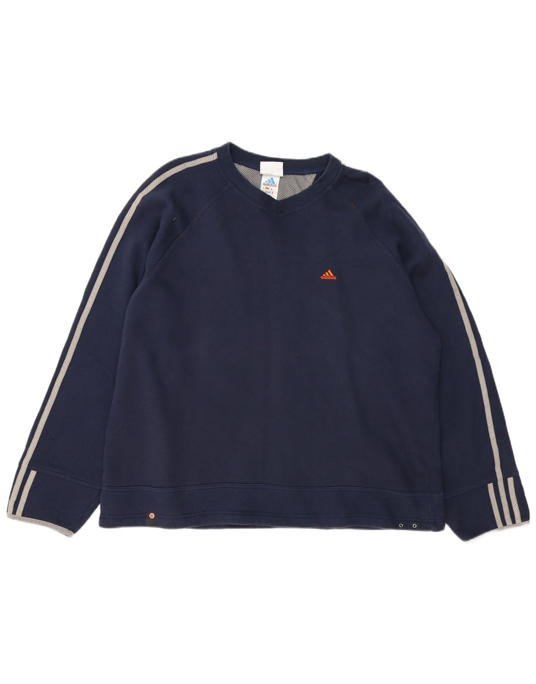 ADIDAS Hombre Loose Fit Sudadera Jumper Medio Azul Marino Algodón