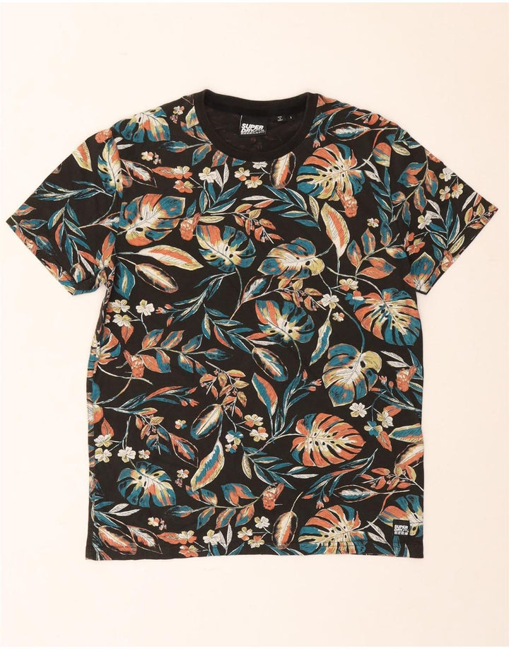 Superdry Camiseta estampada con estampado floral para hombre, talla grande, multicolor
