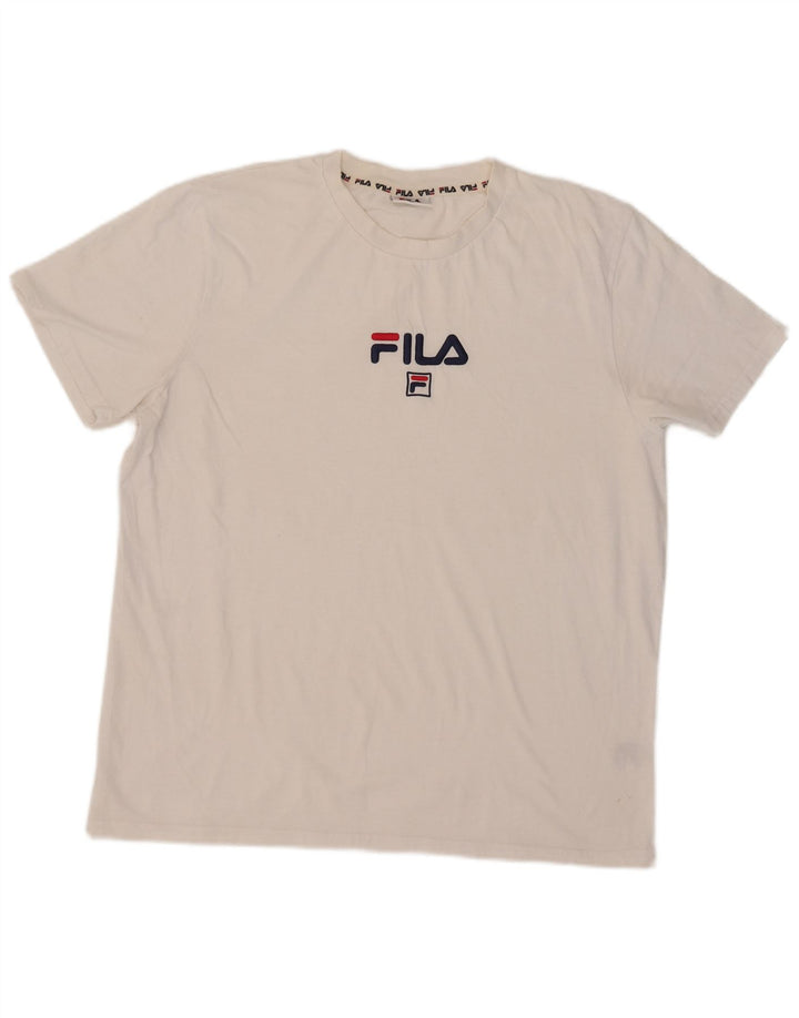 Fila Camiseta gráfica para hombre Top XL Algodón blanco