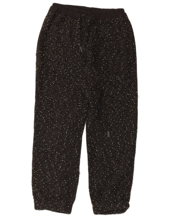 Zara Mujer Joggers Pantalones Casuales Pequeño W26 L26 Negro Moteado