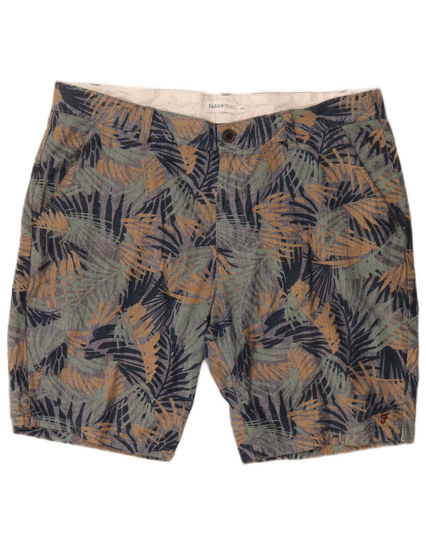 Farah Mens Chino Shorts W34 Grande Algodón Floral Multicolor