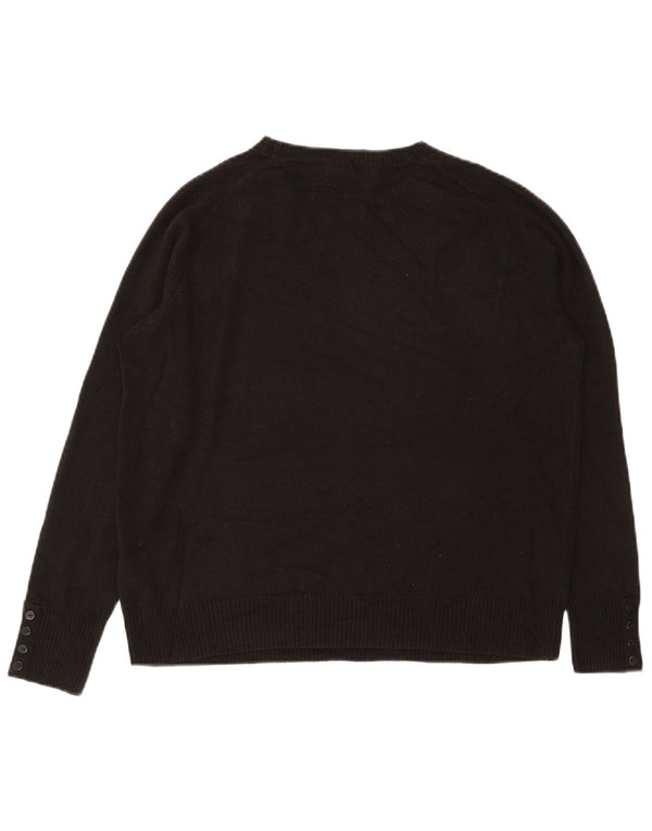 Marks & Spencer Suéter de cuello redondo para mujer UK 46 Grande Acrílico negro