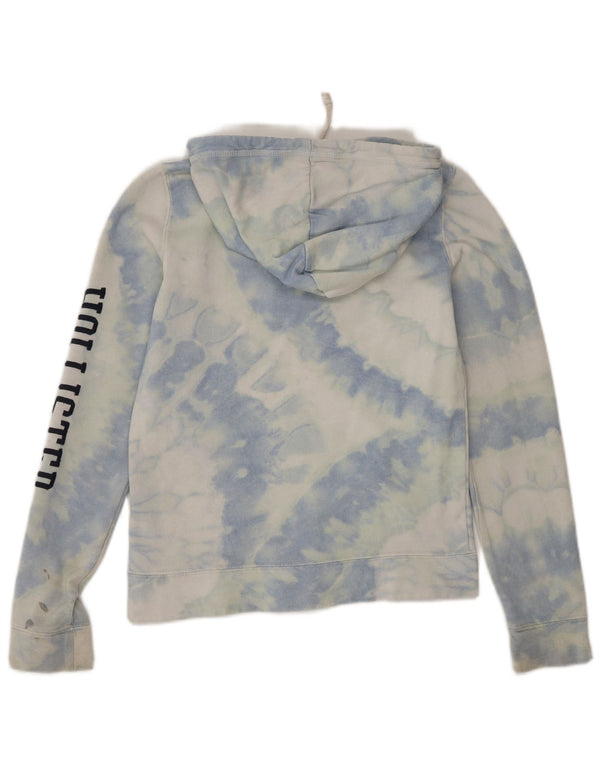 Hollister Mujer Graphic Relaxed Fit Sudadera con capucha Jumper UK 2 2XS Azul Tie Dye
