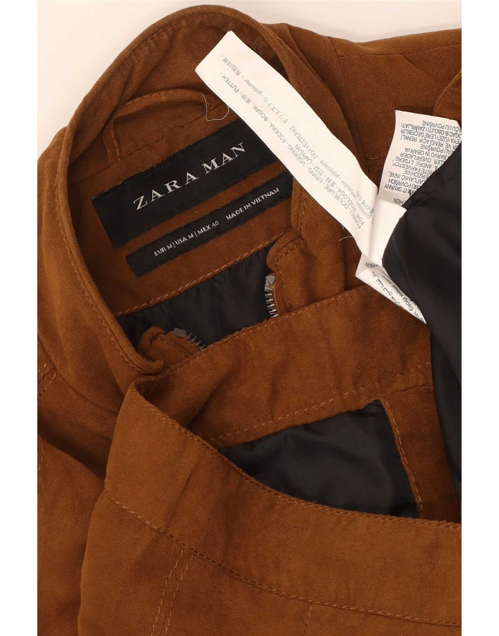 Zara Hombre Cazadora Bomber ES 38 Marrón Medio Poliéster