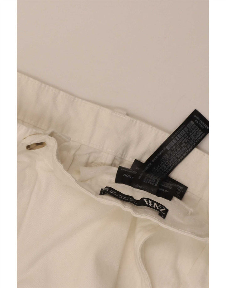 Zara Mens Chino Shorts EU 42 Large W32 Algodón Blanco