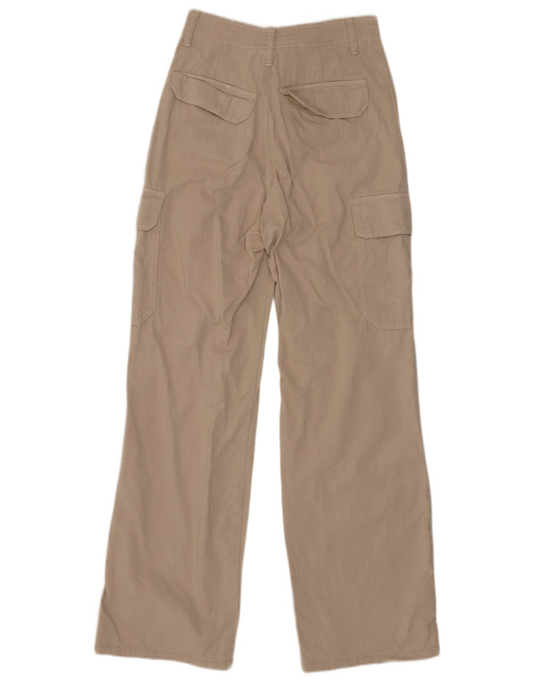 Zara Mujer Pantalones Cargo De Pierna Ancha Y Cintura Alta EU 32 2XS W22 L29 Beige