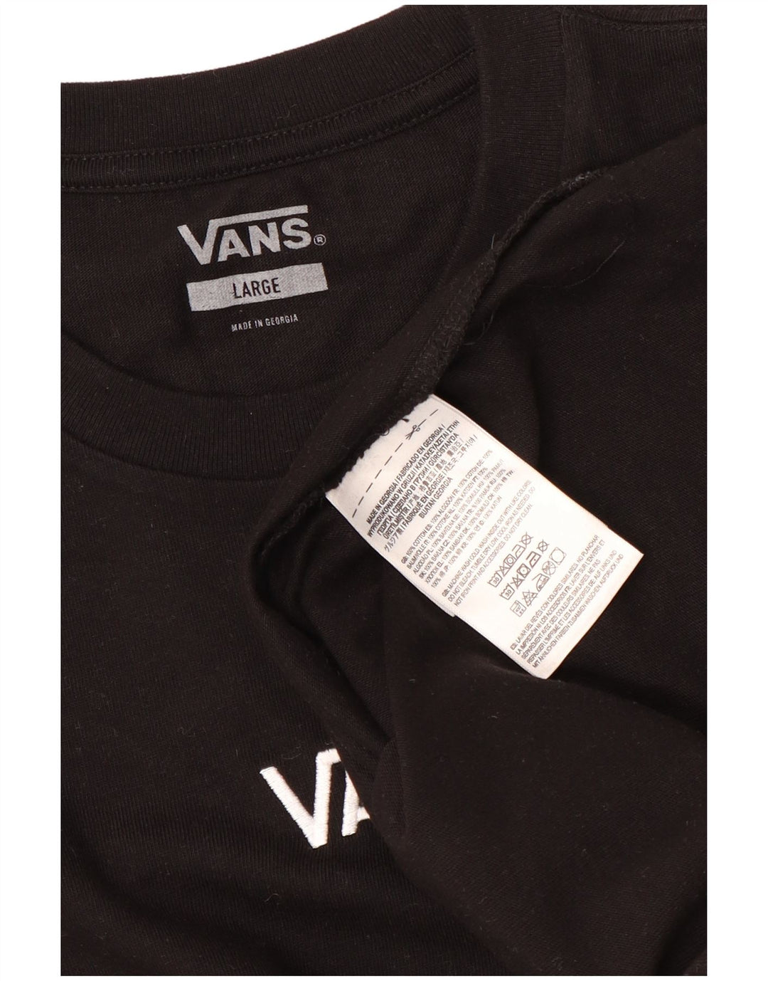 Vans - Camiseta para hombre, talla grande, algodón negro