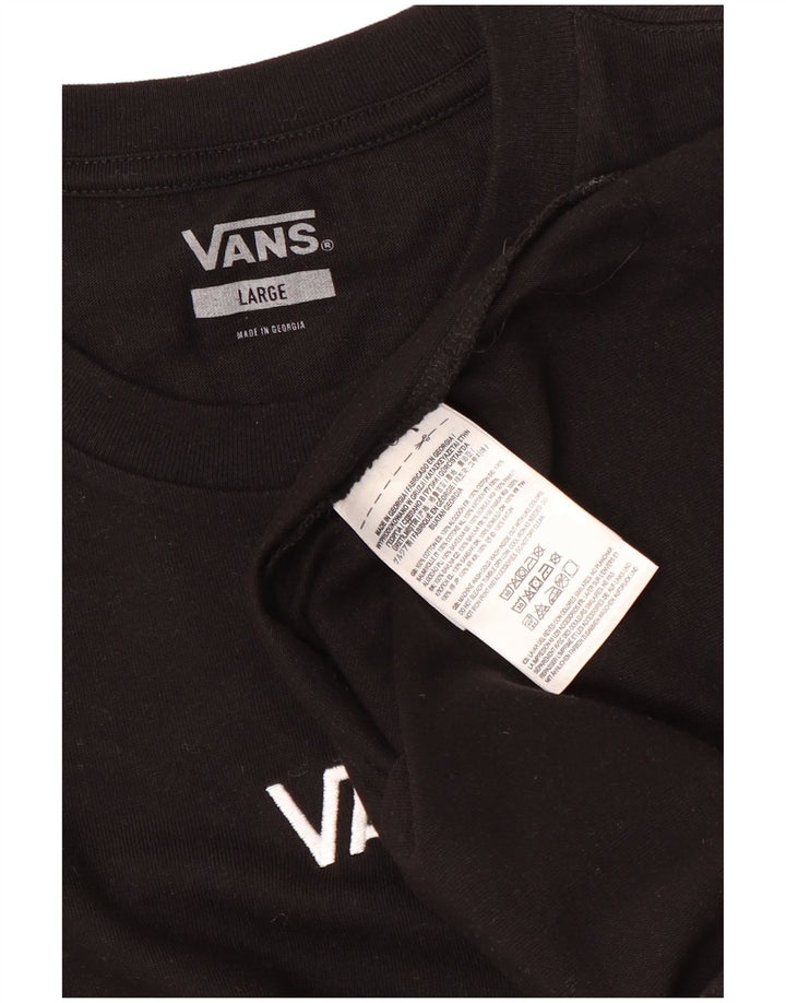 Vans - Camiseta para hombre, talla grande, algodón negro