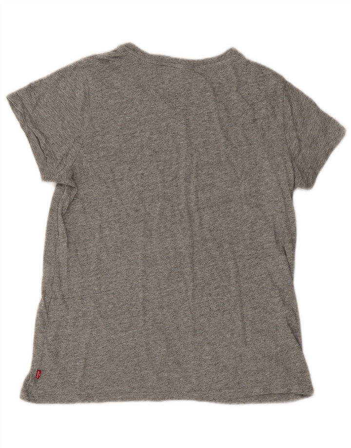 LEVI'S Camiseta gráfica para mujer Top UK 44 Gris medio moteado