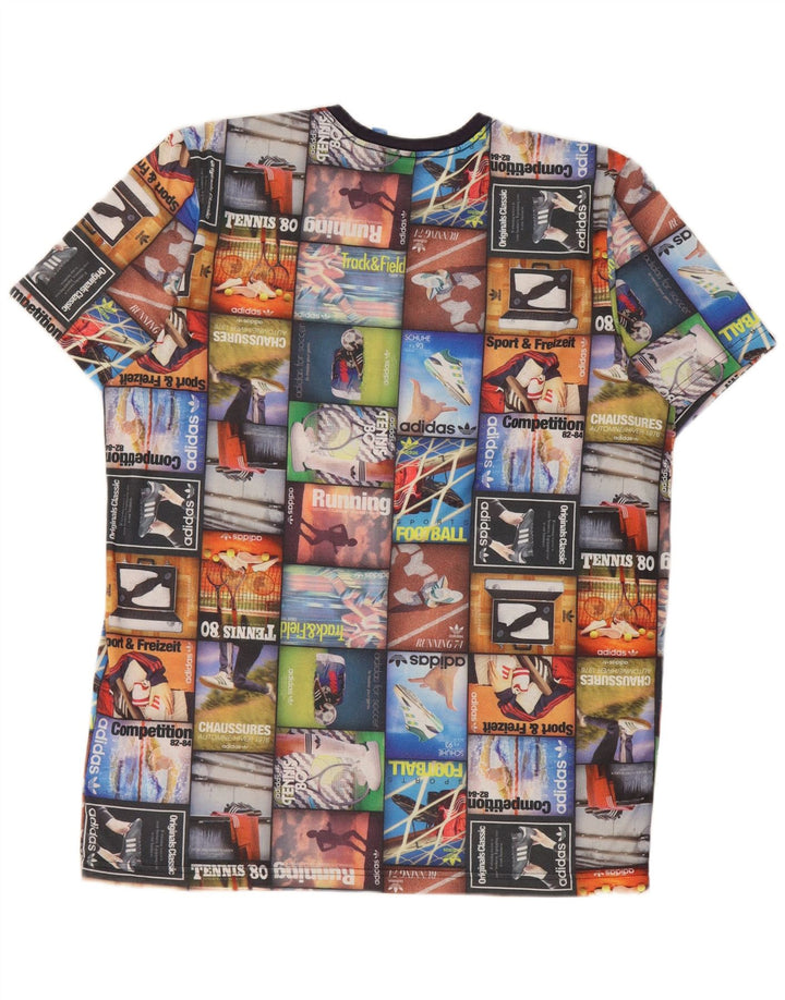 Adidas Camiseta gráfica para hombre Top grande Poliéster patchwork multicolor