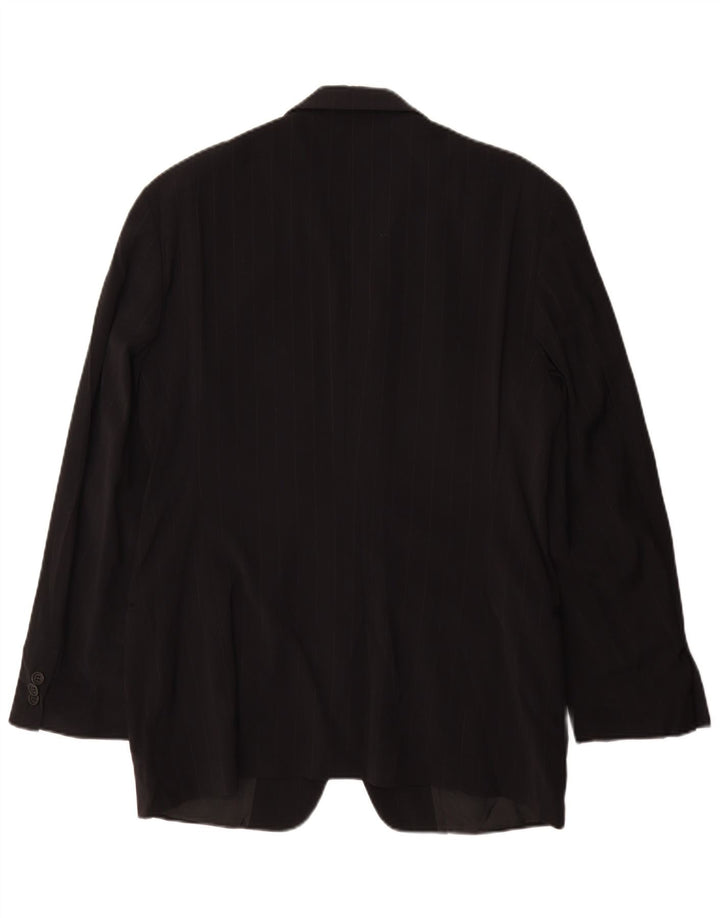 Emporio Armani Chaqueta tipo blazer de 3 botones para hombre IT 48 Mediana negra a rayas