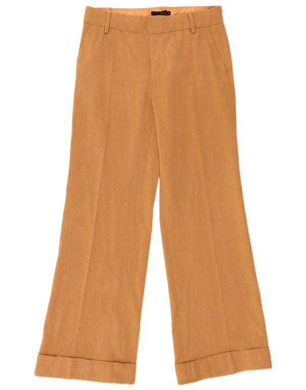 Zara Mujer Pantalones Casuales De Pierna Ancha EU 38 Small W28 L31 Beige