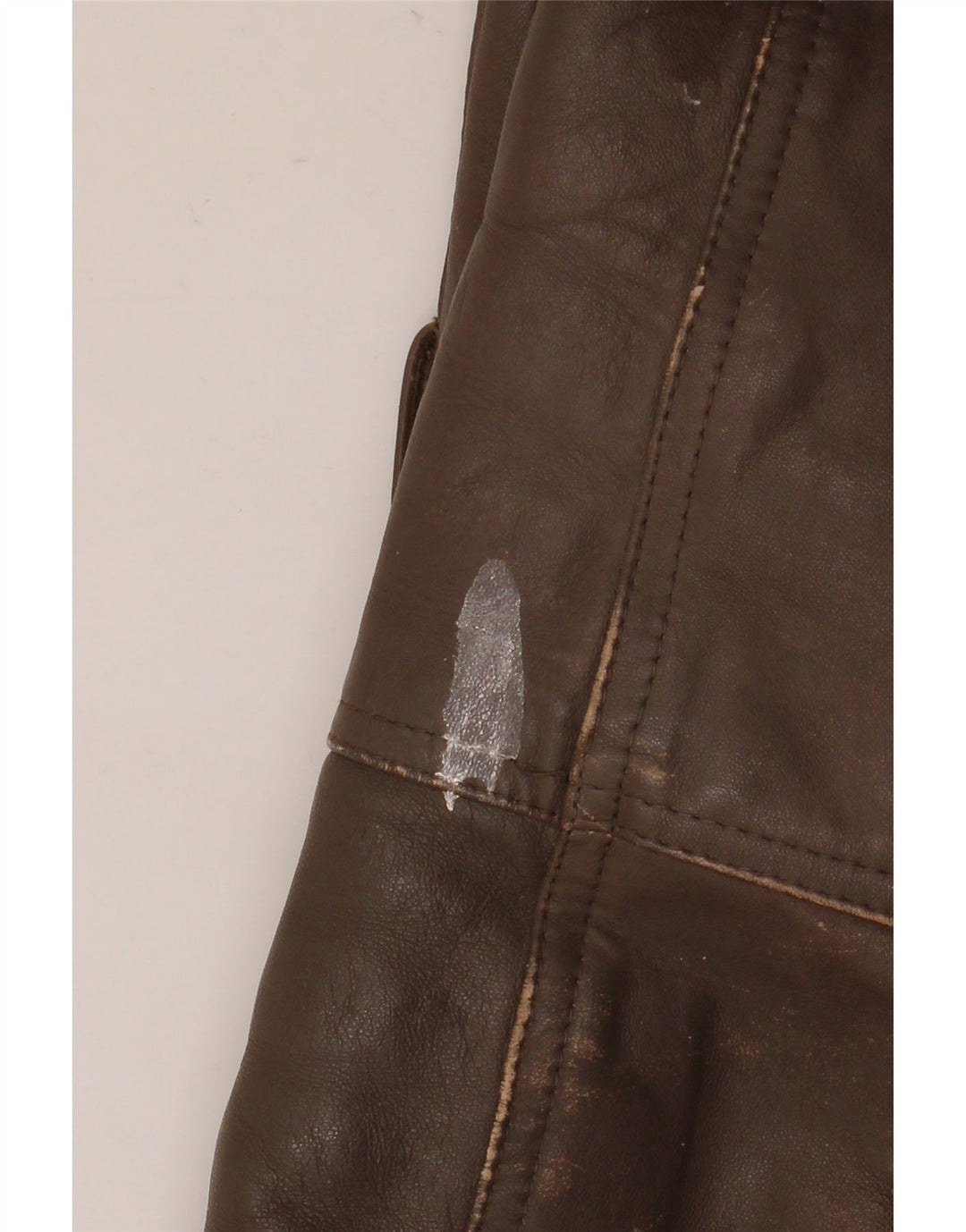 Chaqueta de cuero vintage para hombre IT 52 XL cuero marrón