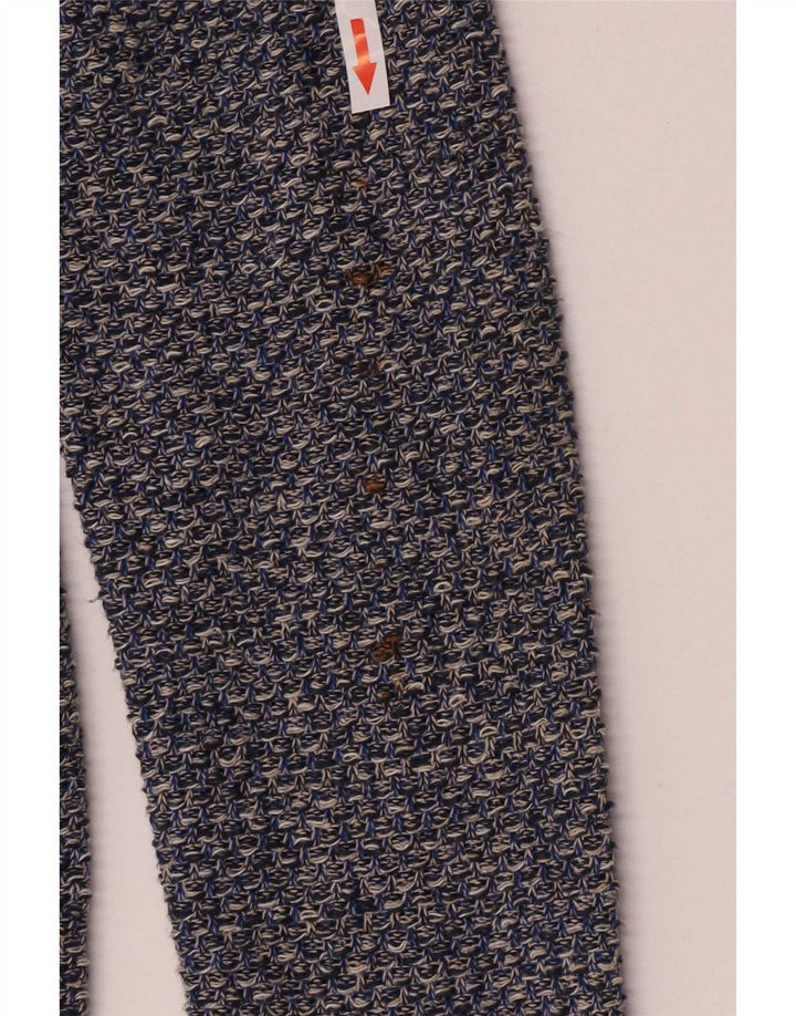 Zara Chaqueta tipo blazer de punto con 2 botones para niño 13-14 años Algodón moteado azul