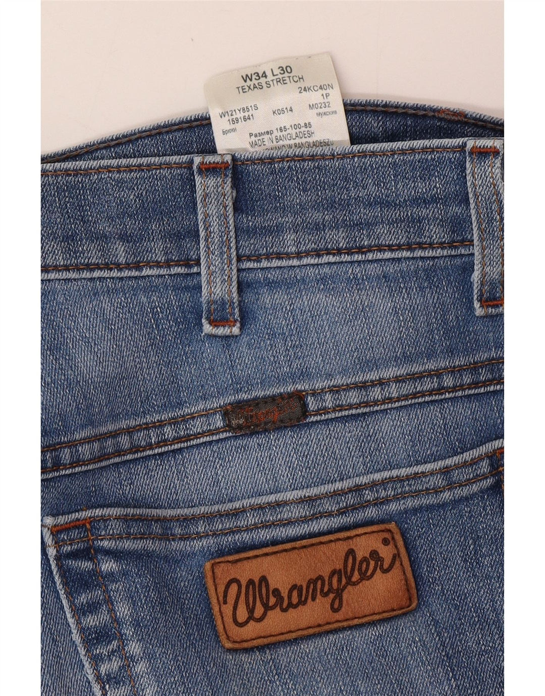 WRANGLER Vaqueros rectos elásticos Texas para hombre W34 L30 Algodón azul