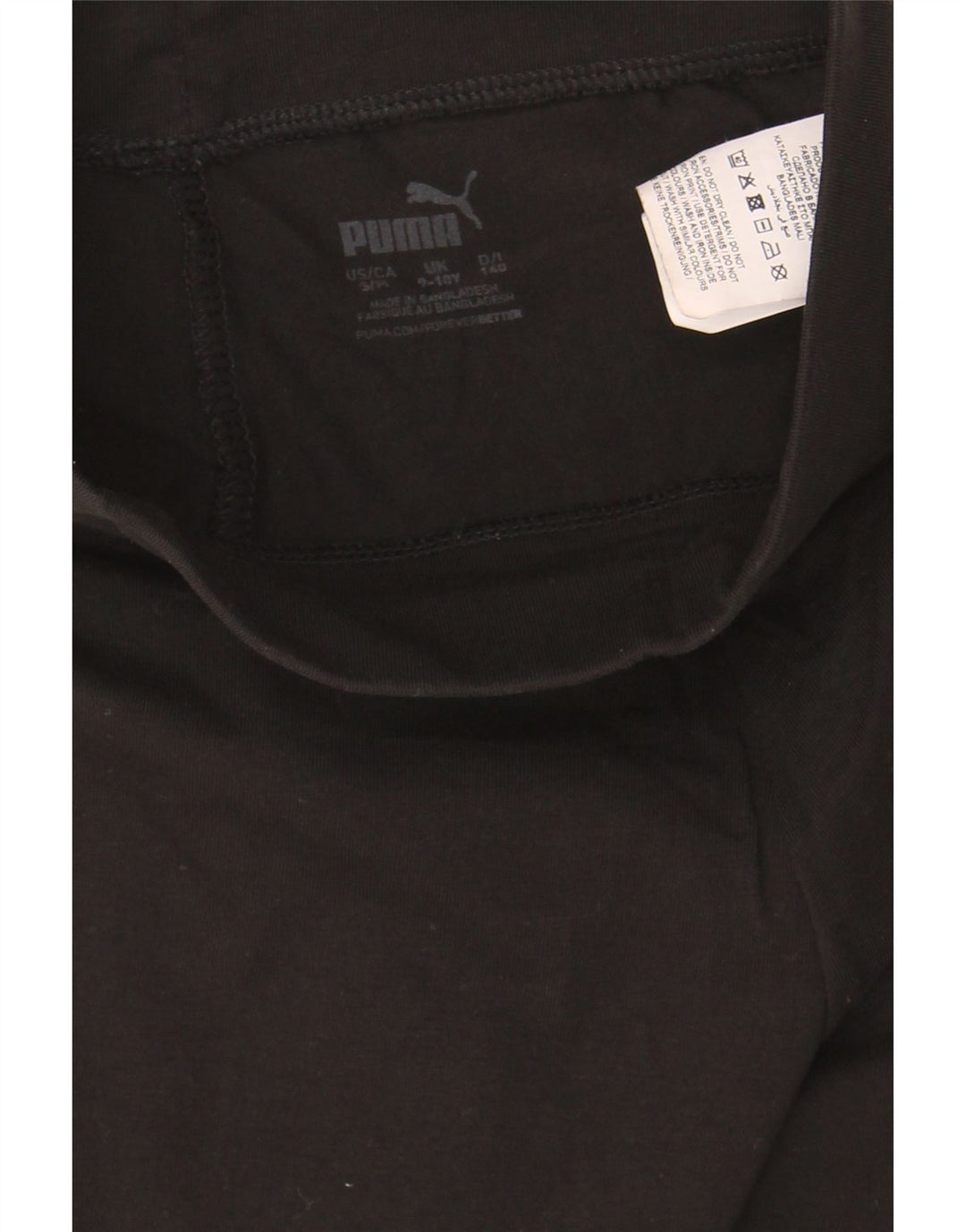 PUMA Girls Graphic Leggings 9-10 Years Medium Black Cotton Vintage Puma and Second-Hand Puma from Messina Hembry 