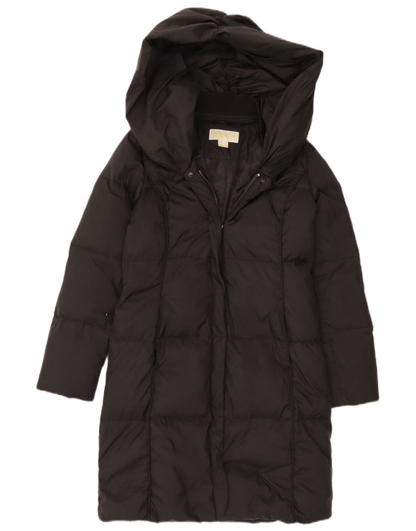 Michael Kors Abrigo acolchado extragrande con capucha para mujer UK 6 XS Poliéster negro