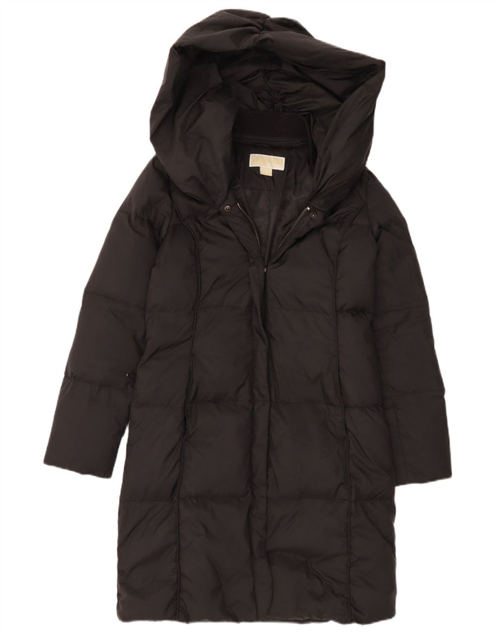 Michael Kors Abrigo acolchado extragrande con capucha para mujer UK 6 XS Poliéster negro