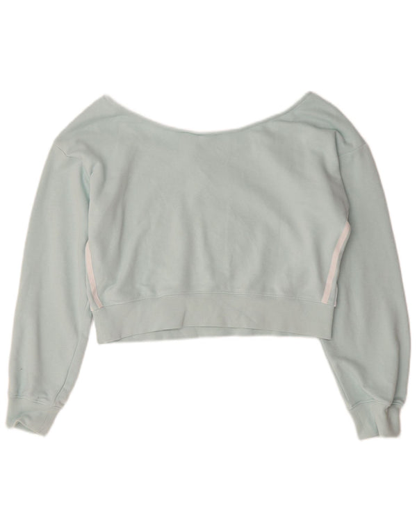 Adidas Top corto extragrande con hombros descubiertos para mujer UK 10 Small Turquesa Algodón
