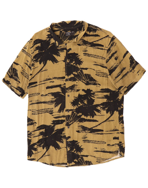 PIAZZA ITALIA Camisa Manga Corta Hombre Large Caqui Viscosa Hawaiana
