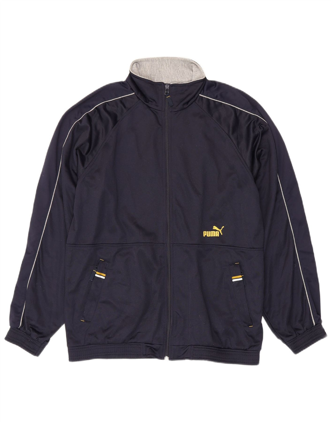 Puma Mens Chándal Top Chaqueta Pequeña Azul Marino Poliéster