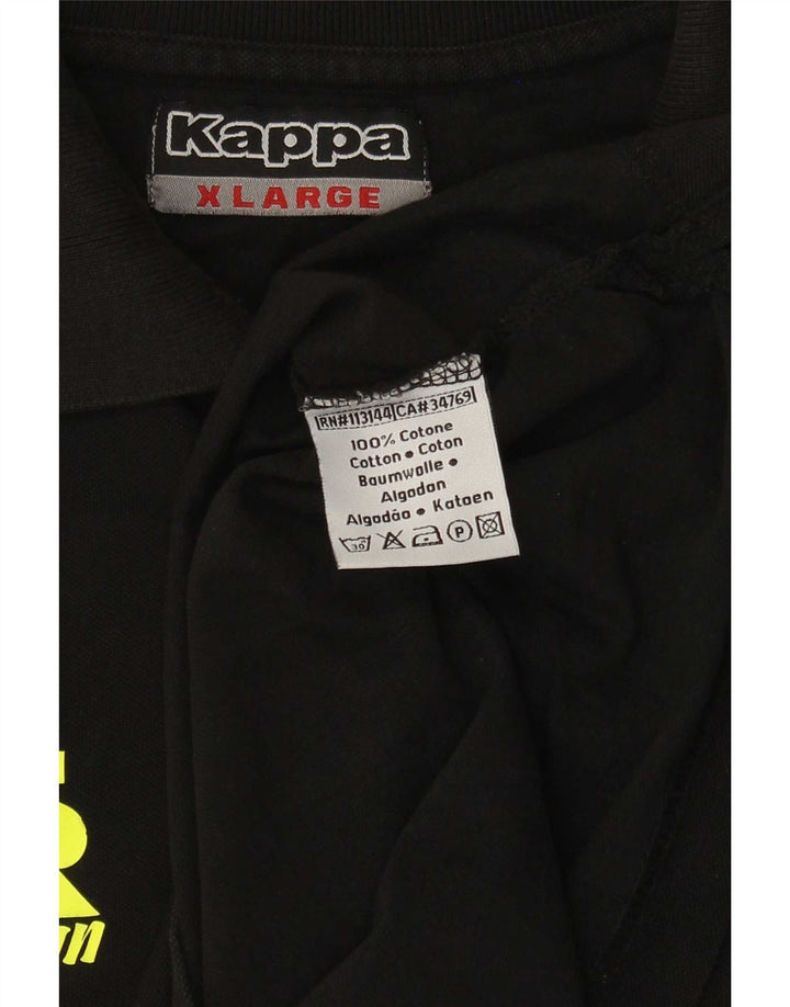 Kappa Polo Gráfico Hombre XL Algodón Negro