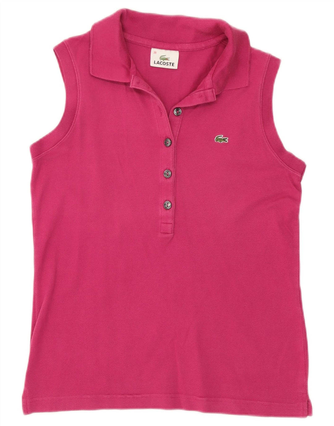 Polo Lacoste Mujer Sin Mangas Talla 38 Algodón Rosa Medio