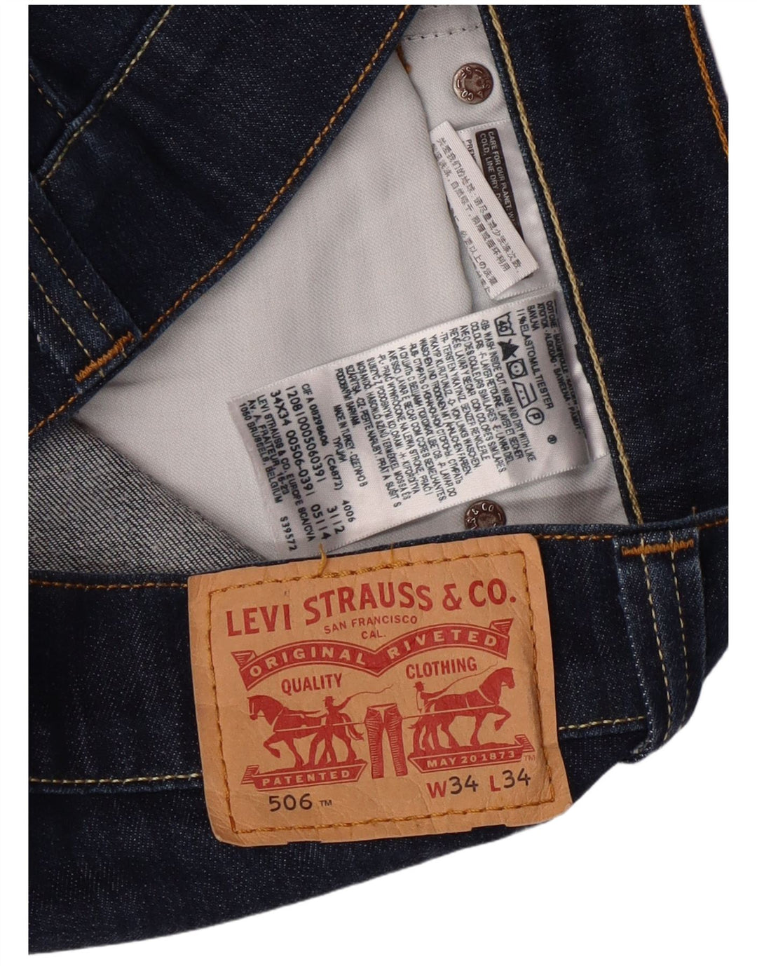 Levi's Jeans rectos 506 para hombre W34 L34 Algodón azul marino