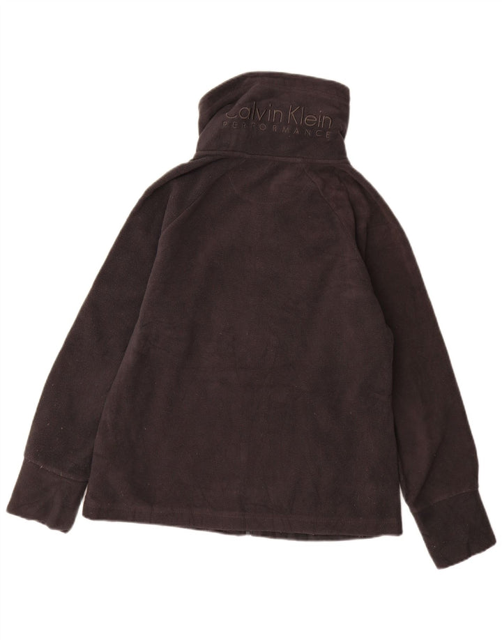 CALVIN KLEIN JEANS Chaqueta polar gráfica para mujer UK 40 Gris medio