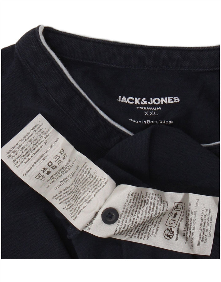 JACK & JONES Polo para hombre 2XL Azul marino Algodón