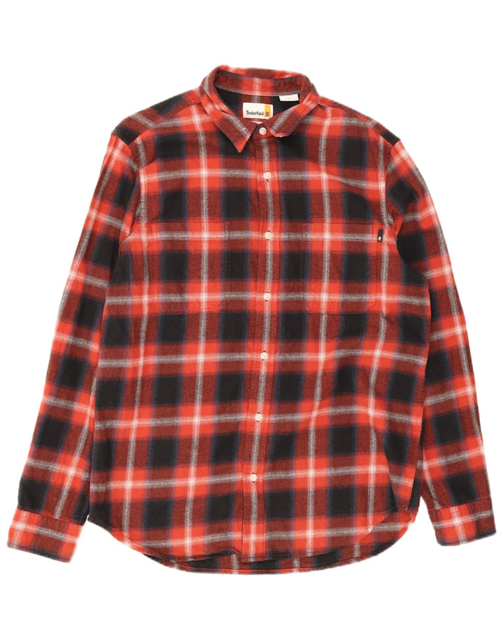 Timberland Camisa de franela de ajuste regular para hombre Algodón a cuadros azul marino grande
