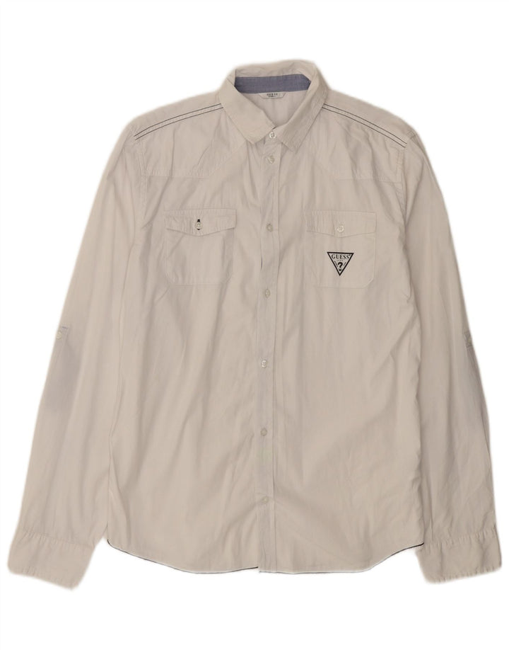 Guess Camisa Mujer UK 46 Grande Algodón Blanco