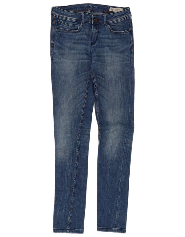 Zara Vaqueros pitillo de talle medio para mujer EU 36 XS W26 L29 Azul