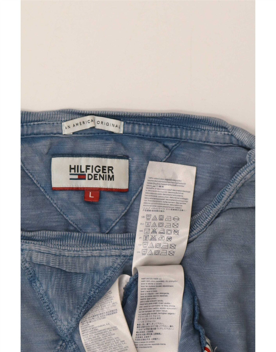 Tommy Hilfiger - Camiseta para hombre, talla grande, algodón azul