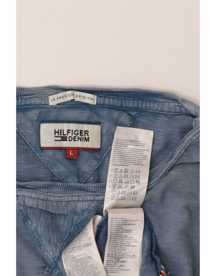 Tommy Hilfiger - Camiseta para hombre, talla grande, algodón azul