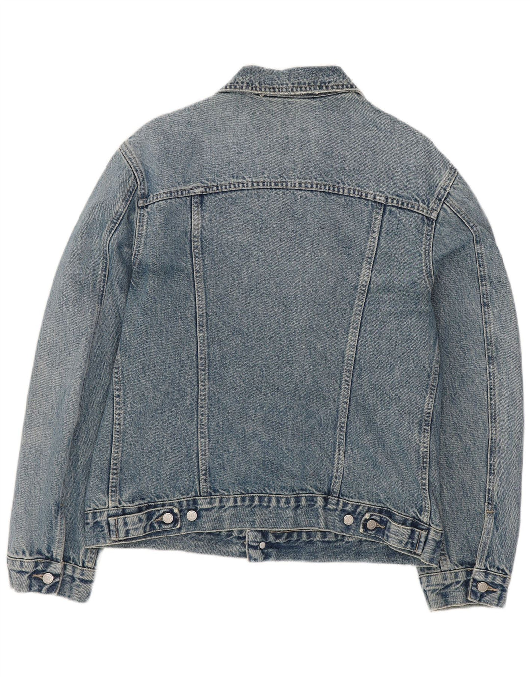 Vintage hombres chaqueta de mezclilla Reino Unido 36 pequeño algodón azul