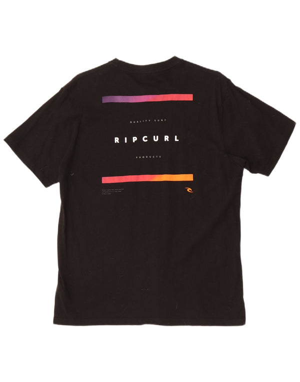 Rip Curl Camiseta gráfica de ajuste estándar para hombre Top grande de algodón negro